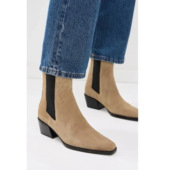 Rag & Bone Joni Tan Suede Ankle Boots Size 10 - Picture 1 of 3